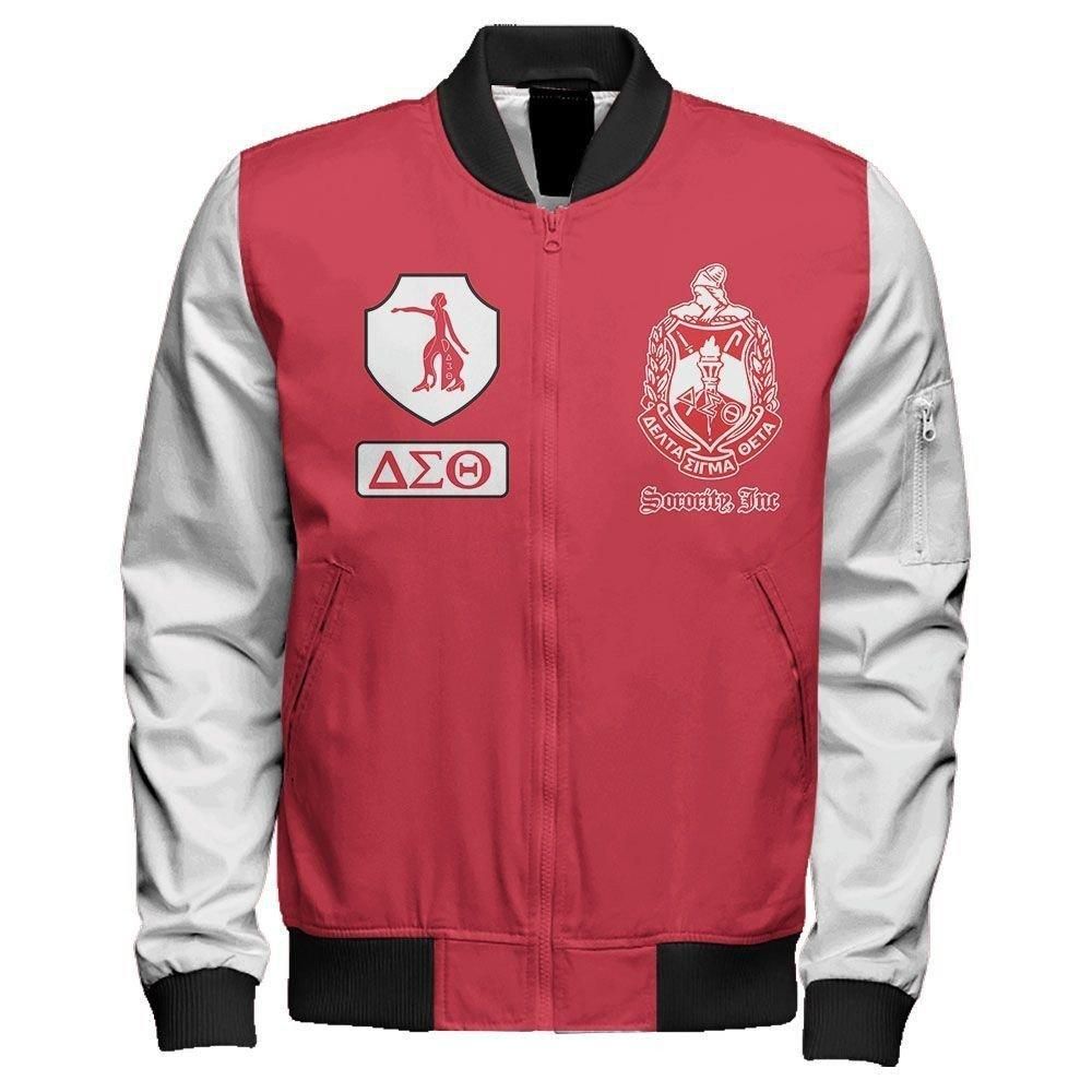 Delta Sigma Theta 1913 Sleeve Zip Bomber Jacket