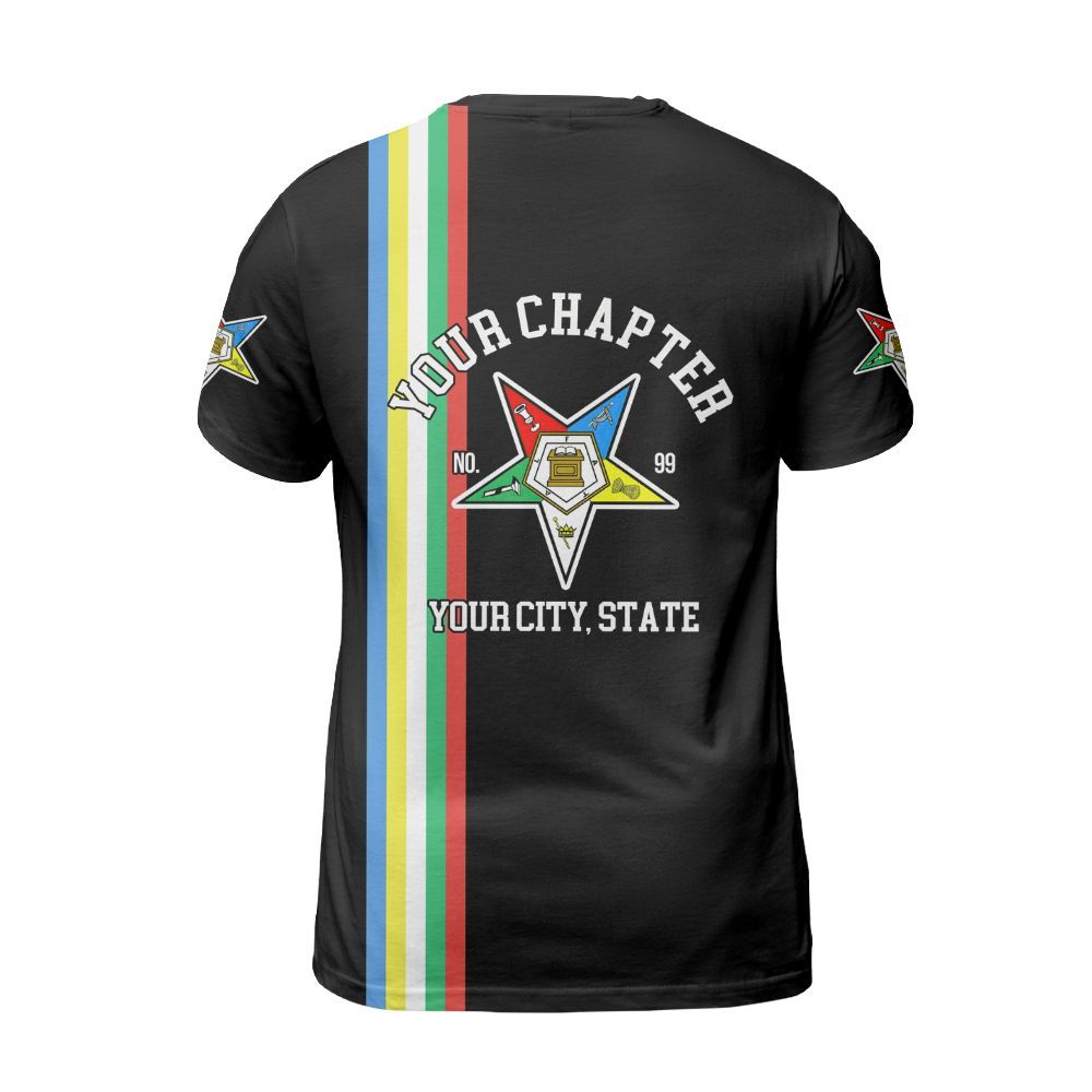 Ireishprint OES Custom Legacy Shirt, Black Line Emblem Order Of The Eastern Star OES Shirt