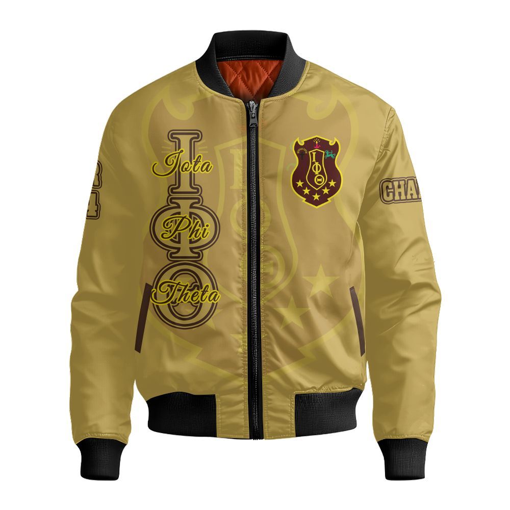 Ireishprint Iota Phi Theta Custom Chapter Shirt, Personalized 1963 Gilded Gold Shirt Iota Phi Theta Fraternity Bomber Jacket