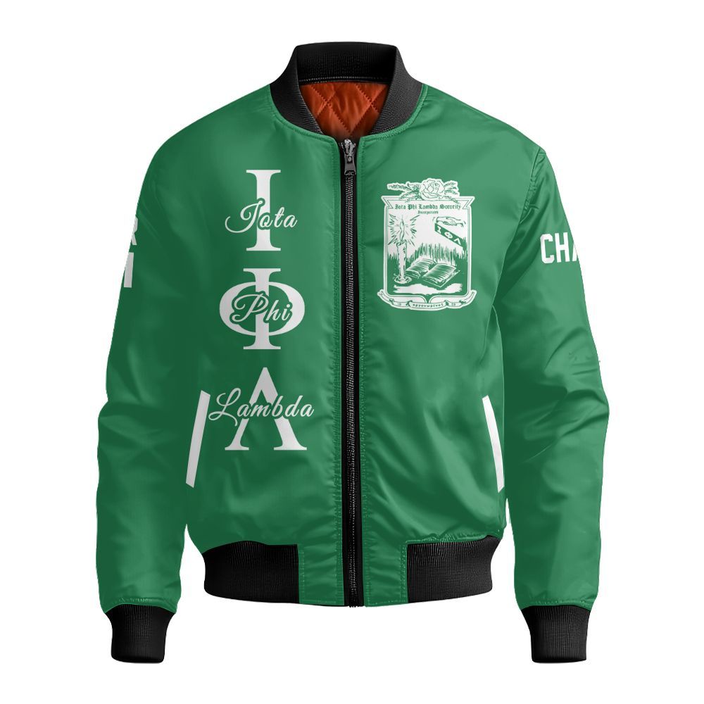 Ireishprint Iota Phi Lambda Custom Line Crossing Jacket, Personalized Your Own Line Jacket Iota Phi Lambda Sorority Bomber Jacket