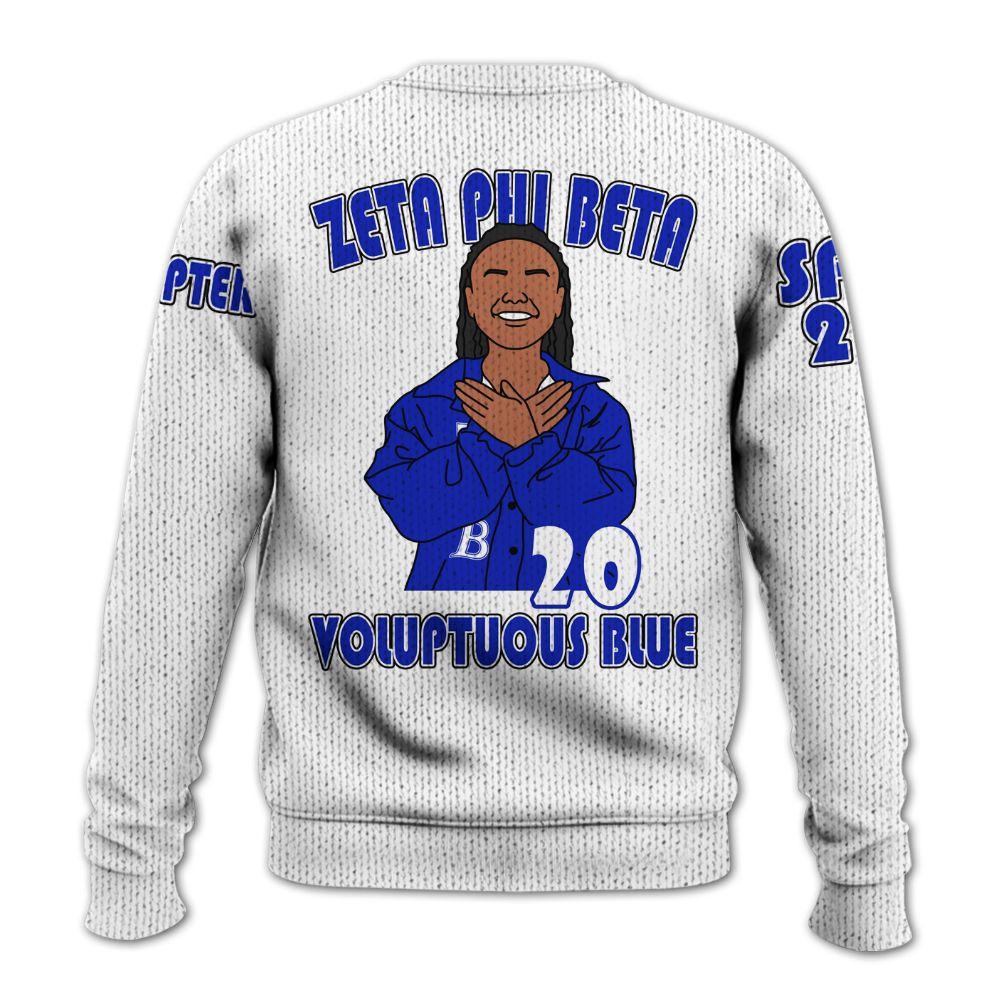 Ireishprint Zeta Phi Beta Custom Chapter Shirt, Personalized White Shirt Zeta Phi Beta 1920 Sorority Knitted Sweater