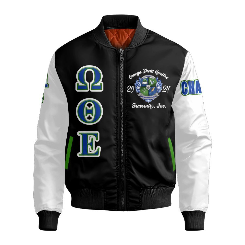 Ireishprint Omega Theta Epsilon Custom Chapter Shirt, Omega Theta Epsilon Fraternity Custom Chapter Line Shirt Since 2024 Fraternity Bomber Jacket