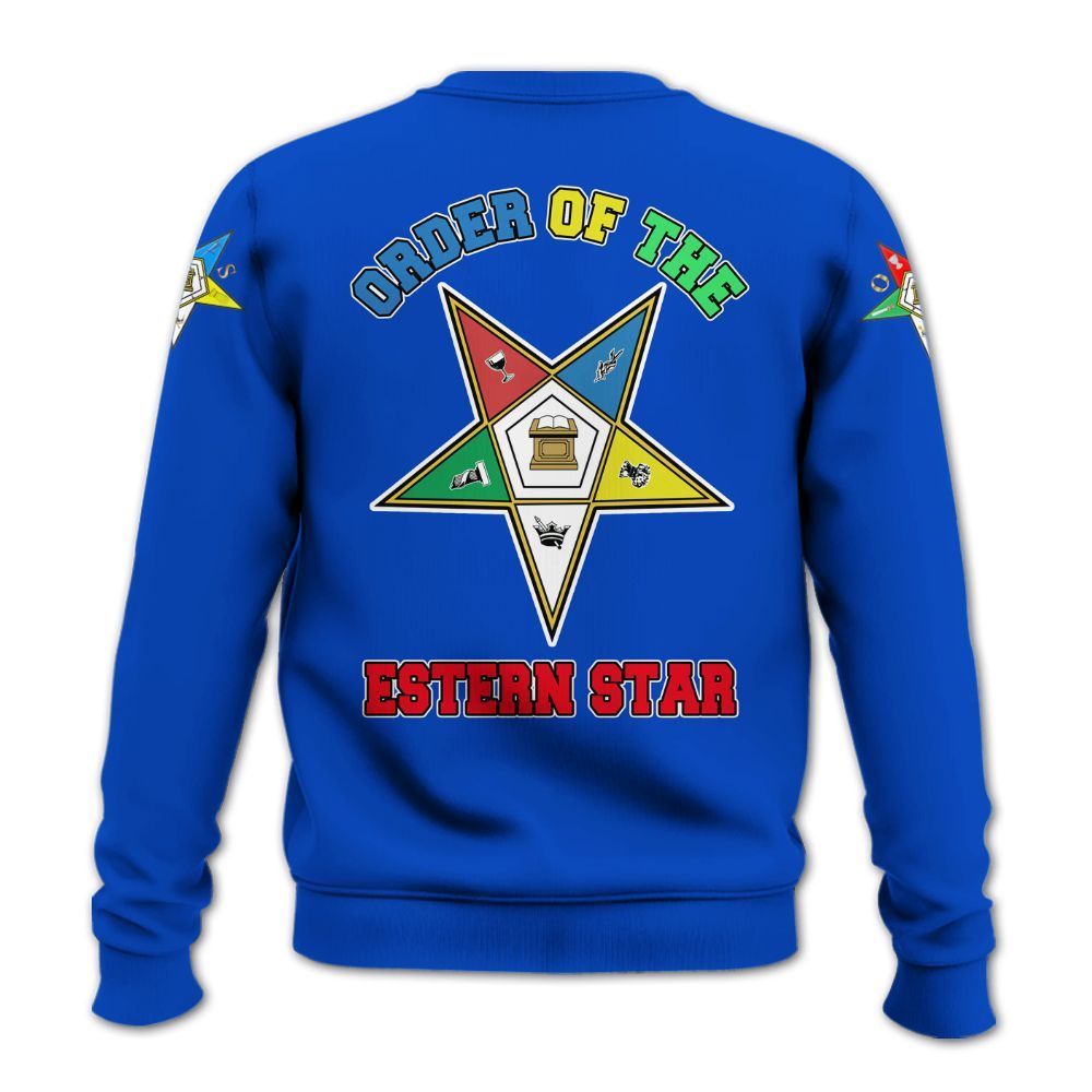 Ireishprint OES Custom Custom Legacy Shirt, Customize Color Block Blue Order Of The Eastern Star OES Sweatshirt