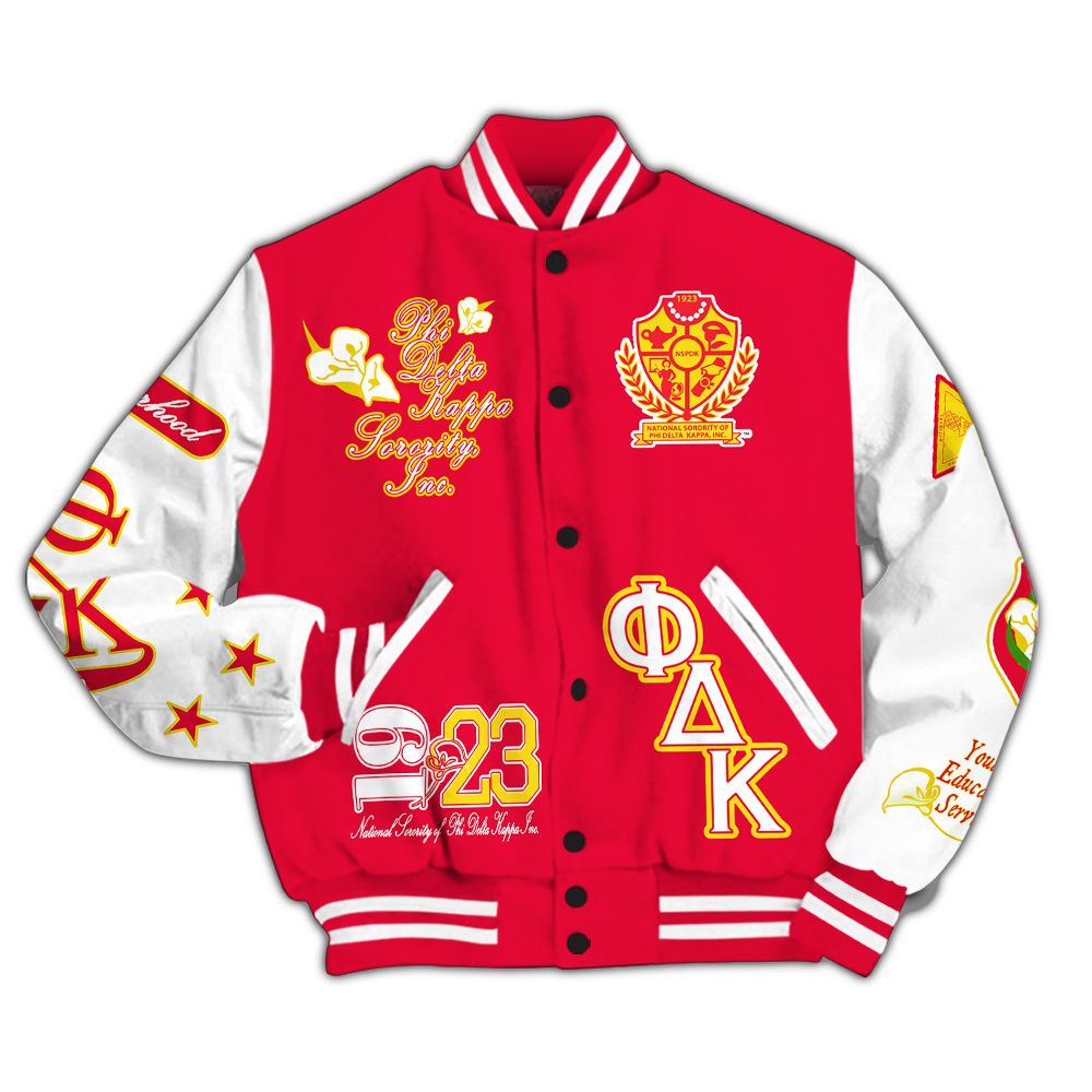 Ireishprint Phi Delta Kappa Varsity Jacket, Phi Delta Kappa Education Sisterhood 1923 Sorority Jacket