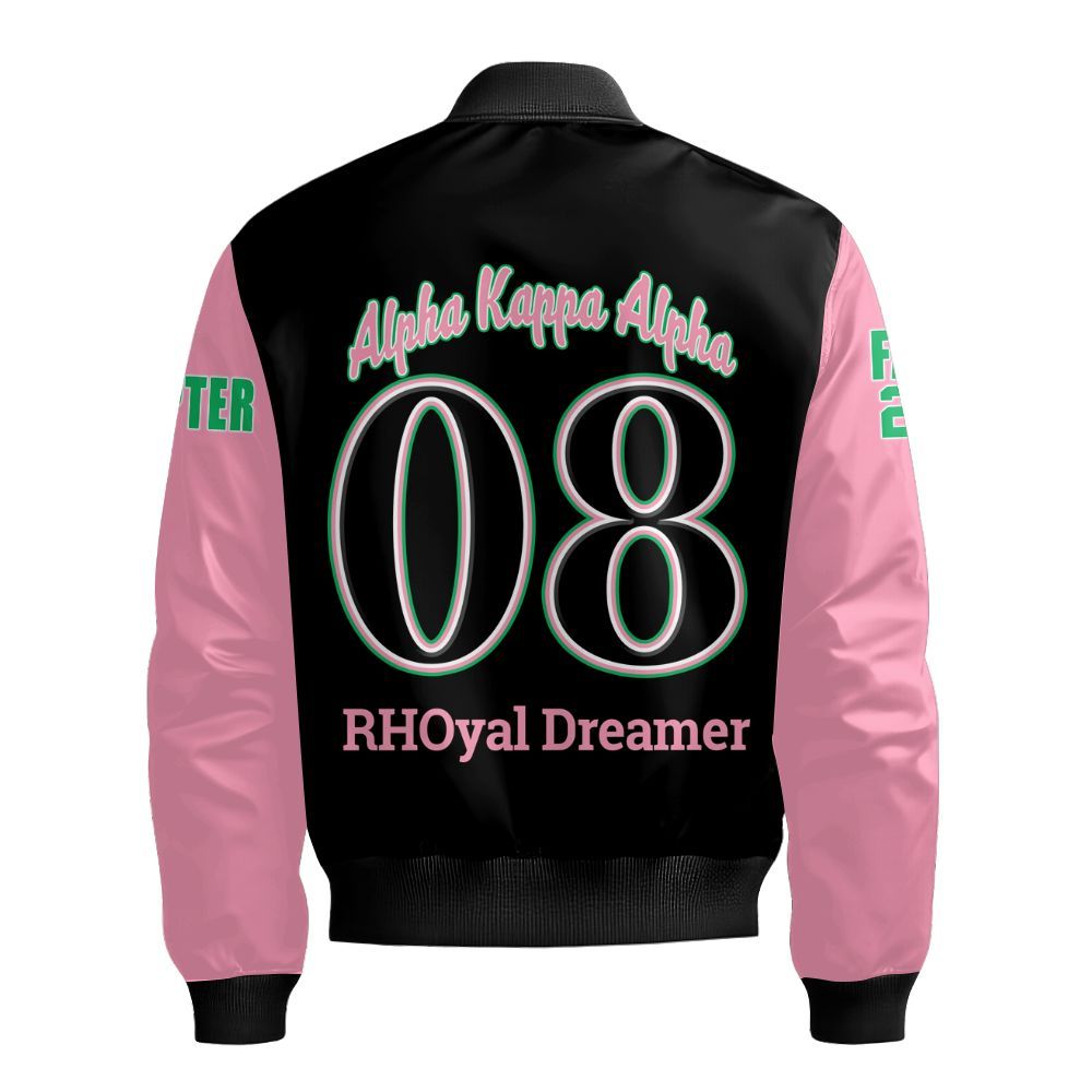 Ireishprint A.K.A Custom Chapter Shirt, Pink And Apple Green Duo 1908 Sorority Bomber Jacket