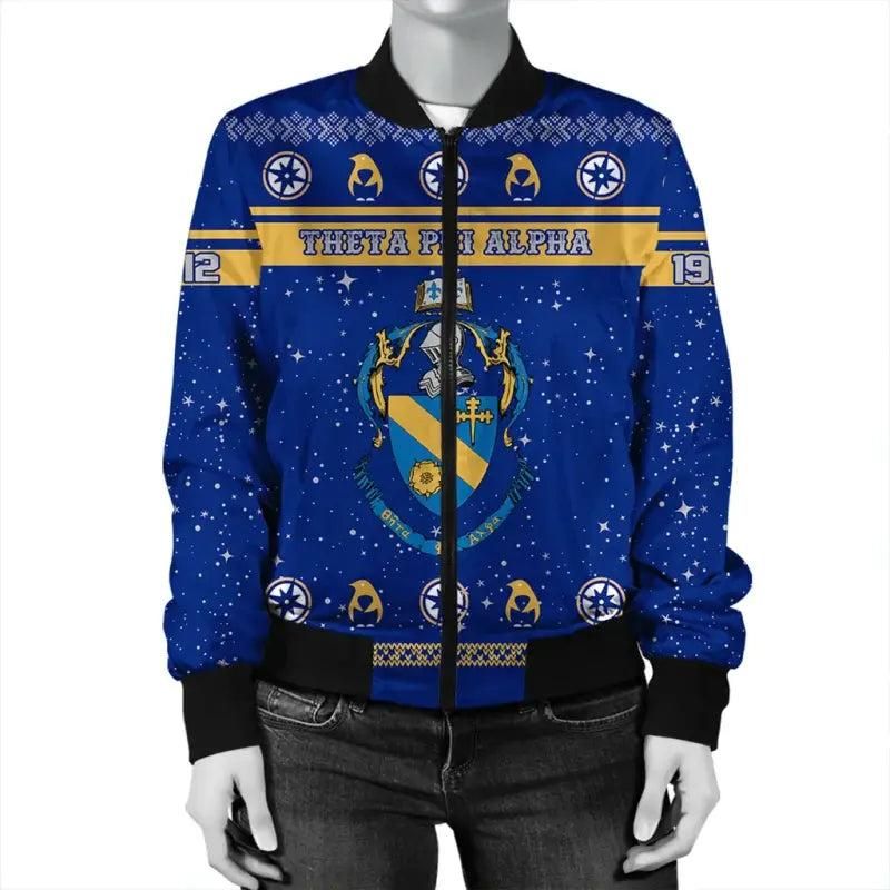 Christmas Style Sorority Theta Phi Alpha Bomber Jacket RLT8