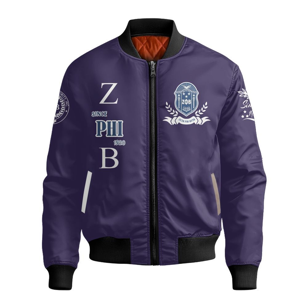 Ireishprint Zeta Phi Beta Shirt, Finer Womanhood Zeta Phi Beta Since 1920 Sorority Bomber Jacket