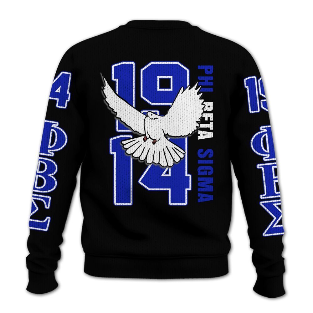 Ireishprint ΦΒΣ Shirt, Dove Black Royal Blue Shirt 1914 Fraternity Knitted Sweater