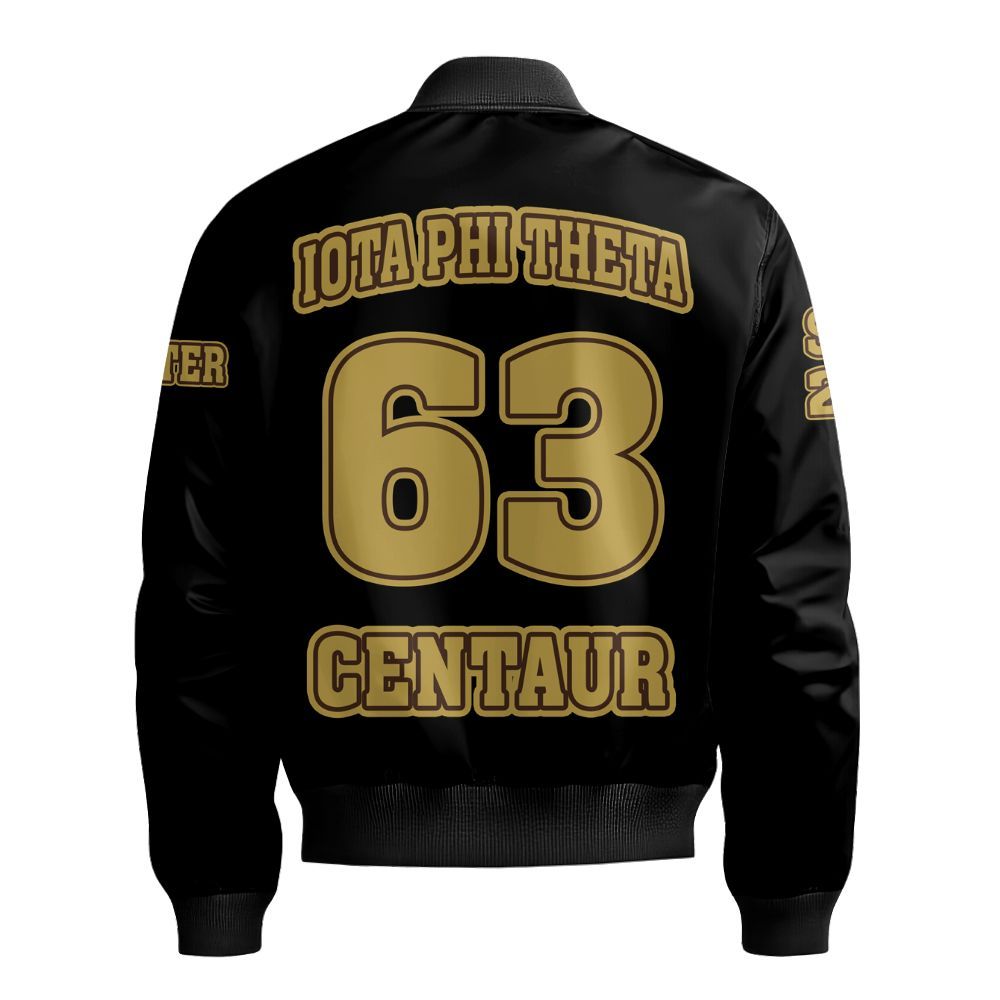 Ireishprint Iota Phi Theta Custom Chapter Varsity Jacket, Personalized Black Varsity Jacket Iota Phi Theta Fraternity Bomber Jacket