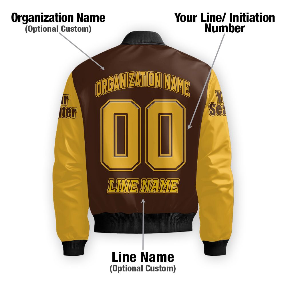 Custom Chapter Bomber Jacket, Iota Phi Theta Charcoal Brown 1963 Fraternity Bomber Jacket