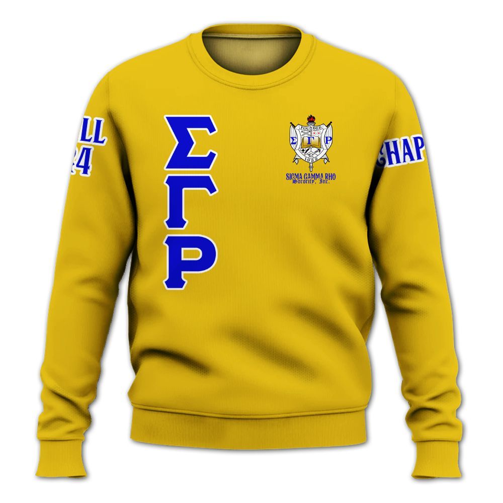 Ireishprint Sigma Gamma Rho Custom Chapter Shirt, Personalized Gold Shirt Sigma Gamma Rho 1922 Sorority Sweatshirt