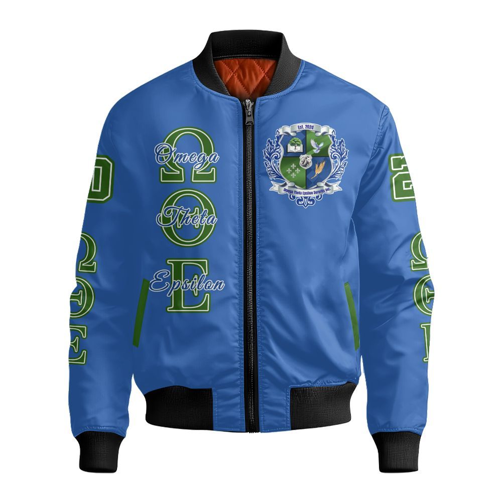 Ireishprint Omega Theta Epsilon Shirt, Lion Queen Blue Shirt Omega Theta Epsilon Sorority Bomber Jacket