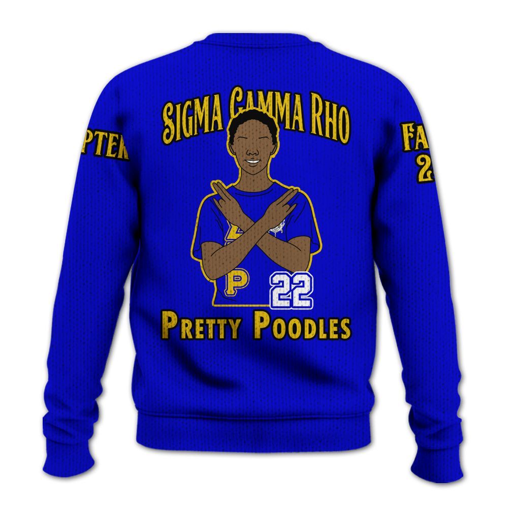 Ireishprint Sigma Gamma Rho Custom Chapter Shirt, Personalized Royal Blue Shirt Sigma Gamma Rho 1922 Sorority Knitted Sweater