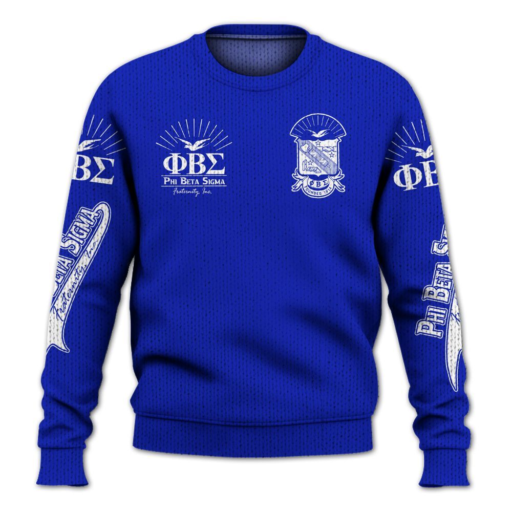 Ireishprint ΦΒΣ Shirt, Brotherhood Founded 1914 Royal Blue Shirt Fraternity Knitted Sweater