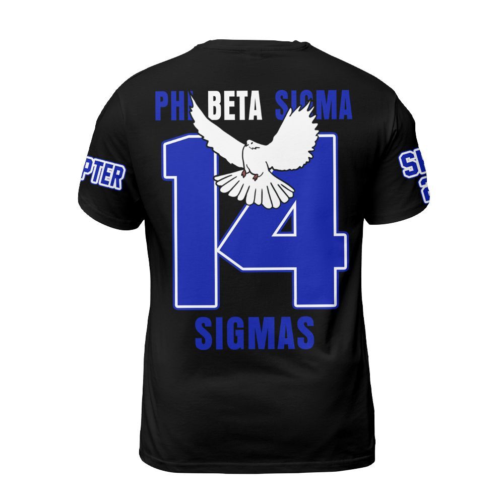 Ireishprint ΦΒΣ Custom Chapter Shirt, Personalized Dove Black Royal Blue Shirt 1914 Fraternity Shirt