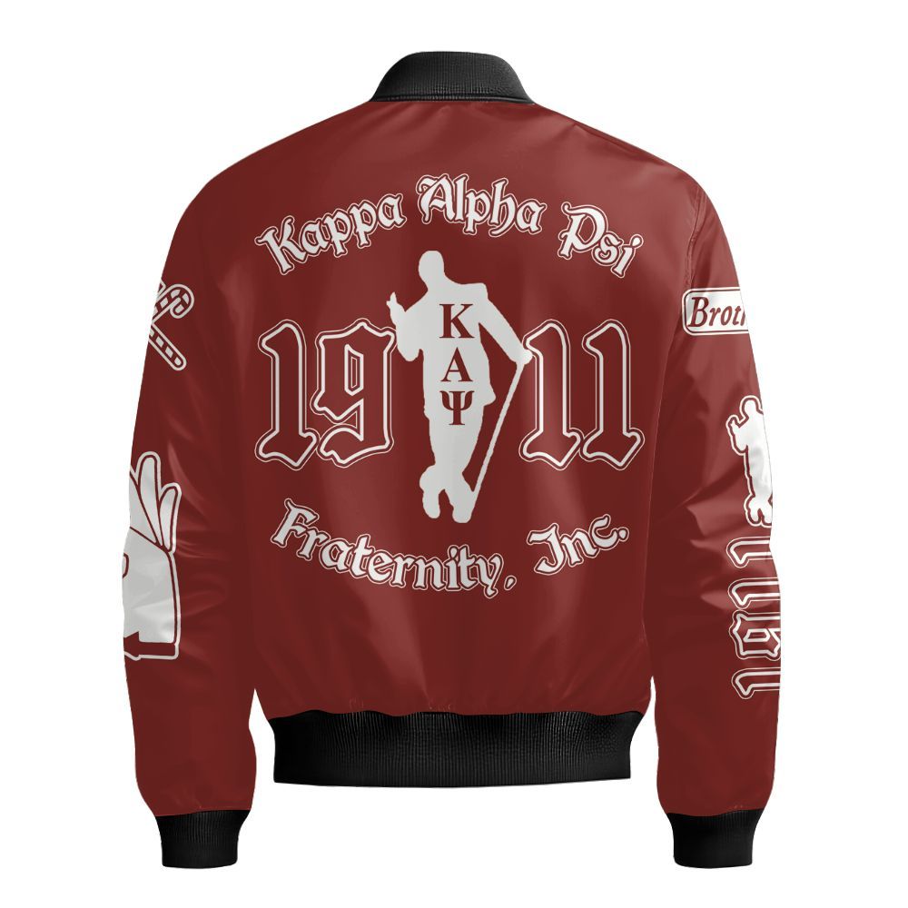 Ireishprint ΚΑΨ Shirt, Simple Krimson Kappa Yo Nupe 1911 Fraternity Bomber Jacket