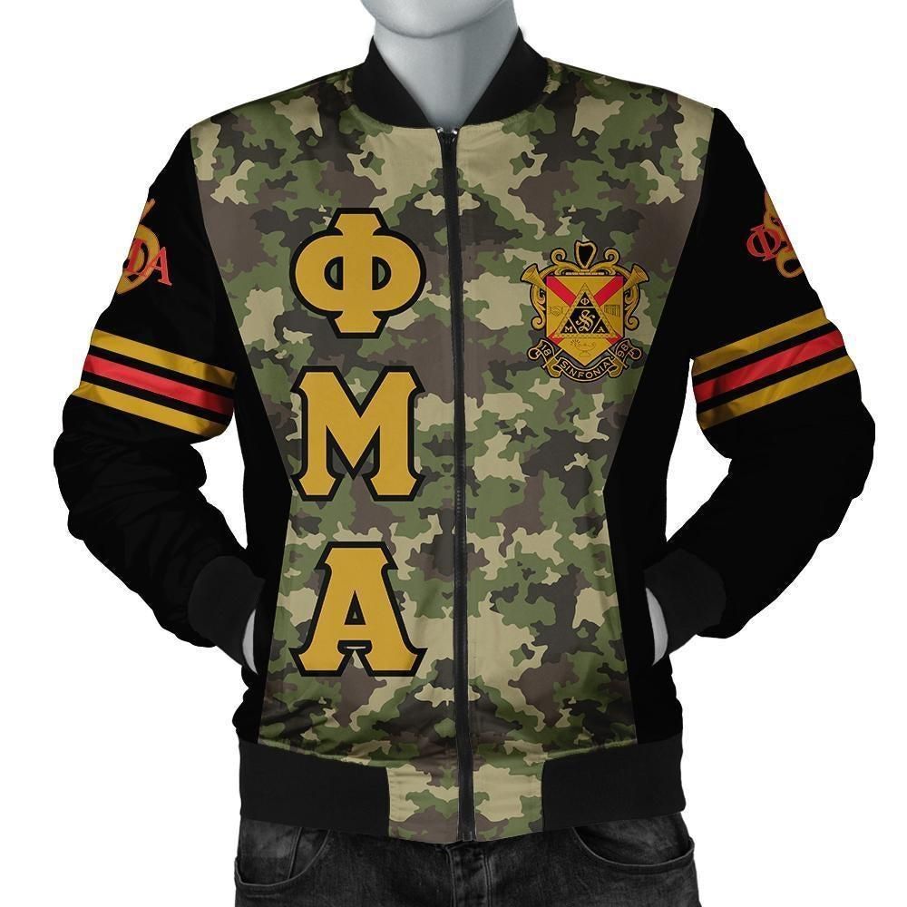 African Jacket - Phi Mu Alpha Sinfonia Fraternity Camouflage Bomber Jacket