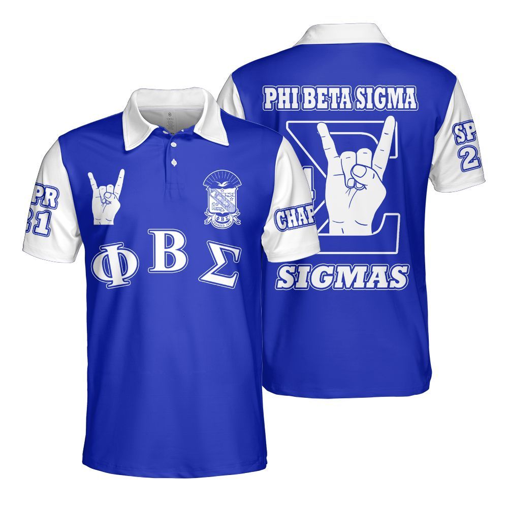 Ireishprint ΦΒΣ Custom Chapter Polo Shirt, Personalized Hand Sign Polo Shirt 1914 Fraternity Polo Shirt