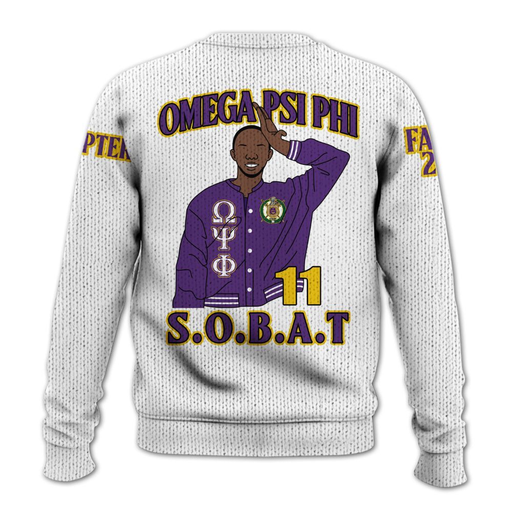 Ireishprint ΩΨΦ Custom Chapter Shirt, Personalized White Shirt ΩΨΦ 1911 Fraternity Knitted Sweater