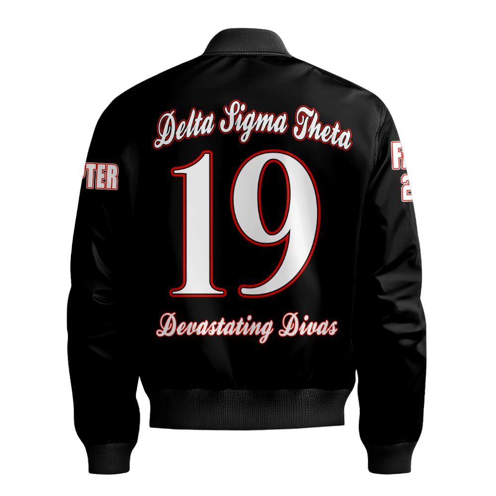 Ireishprint Delta Sigma Theta Custom Line Crossing Jacket, Old School Simple Style Delta Sigma Theta Jacket Sorority Bomber Jacket
