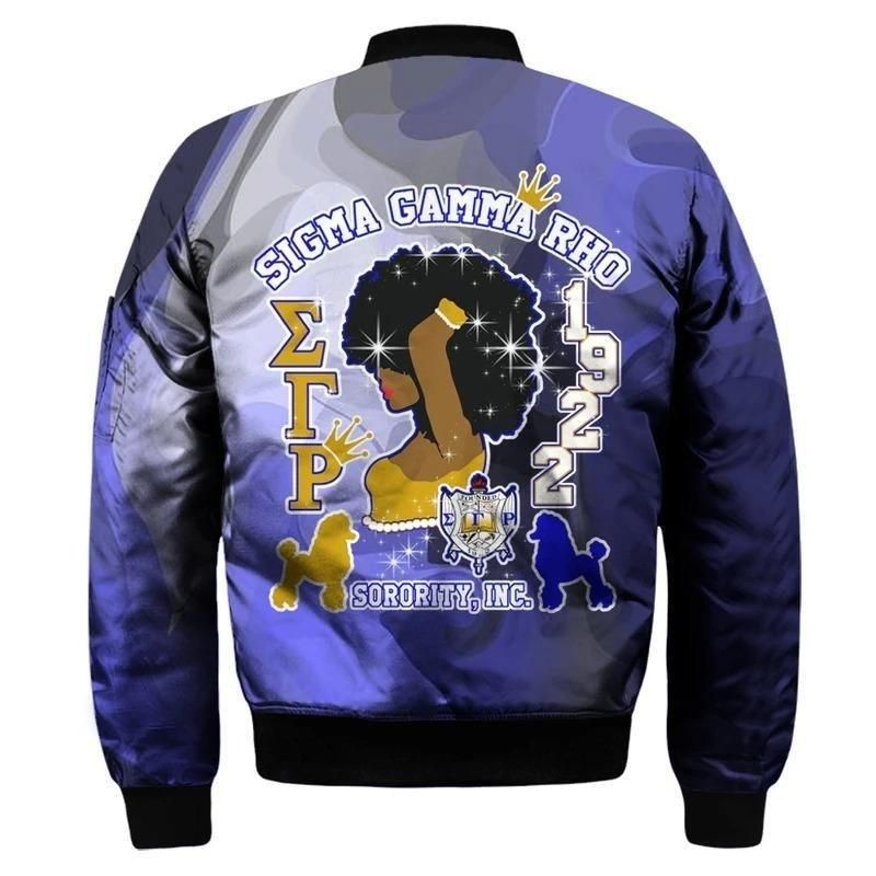 Sigma Gamma Rho Mix Marble Beautiful Girl Sleeve Zip Bomber Jacket