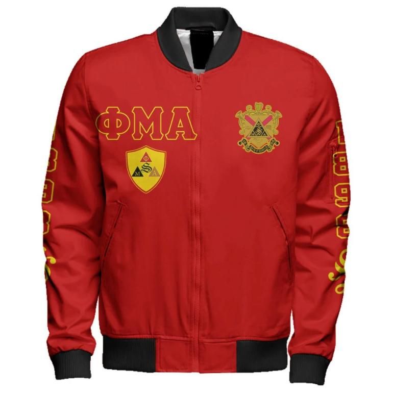 Africa Zone Jacket - Phi Mu Alpha Sinfonia Edsel Sleeve Zip Bomber Jacket