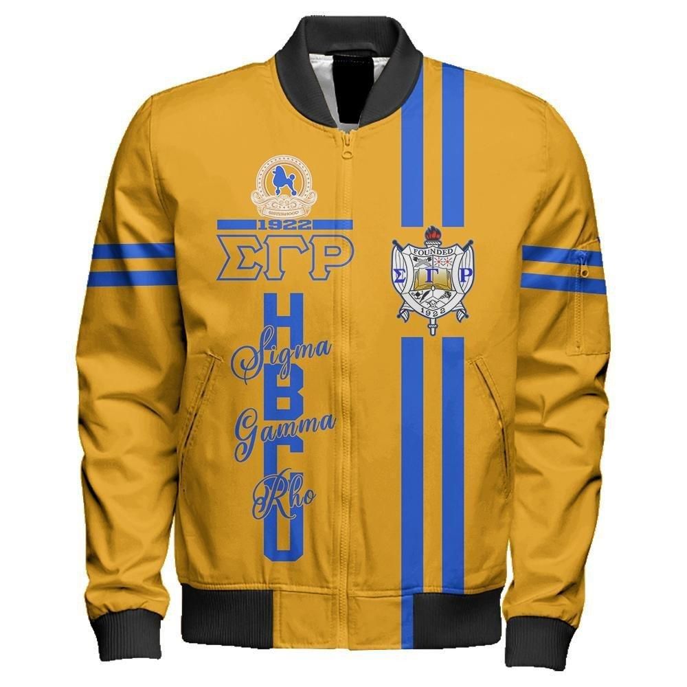 HBCU Sigma Gamma Rho Poodle Sleeve Zip Bomber Jacket