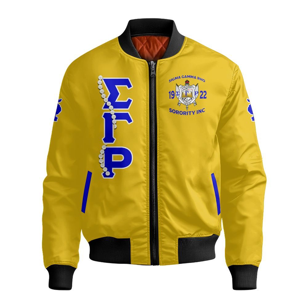 Ireishprint Sigma Gamma Rho Custom Chapter Crop Shirt, Personalized Pretty Poodles Sigma Gamma Rho Sorority Bomber Jacket
