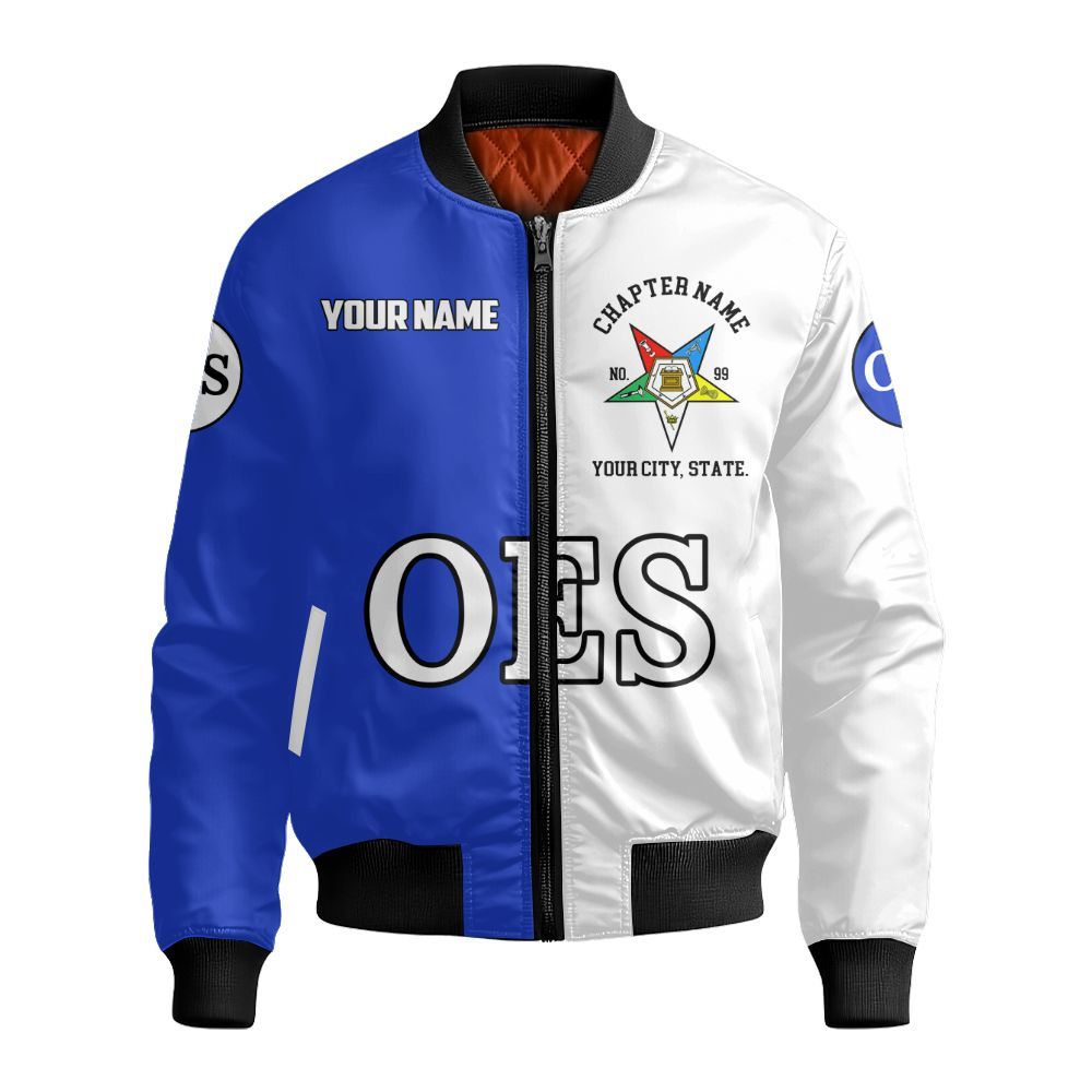 Ireishprint OES Custom Legacy Shirt, Blue Circle Legacy Style Order Of The Eastern Star OES Sorority Bomber Jacket