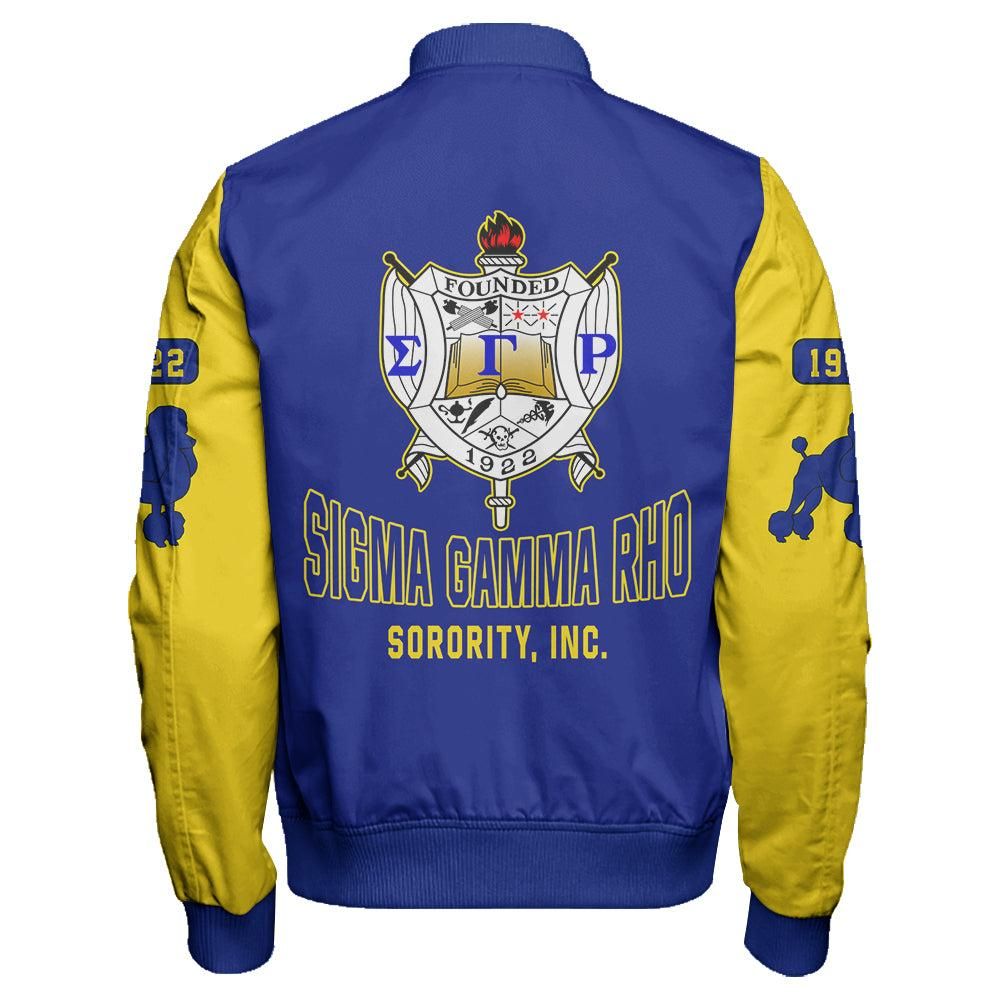 Sigma Gamma Rho Varsity Sleeve Zip Bomber Jacket T09