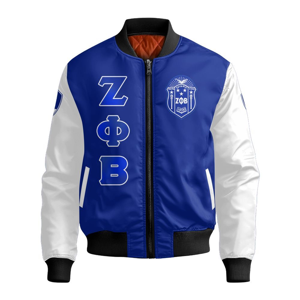 Ireishprint Zeta Phi Beta Knitted Cardigan, Z Phi B Ribbon Gradient Blue Symbol 1920 Zeta Phi Beta Sorority Bomber Jacket