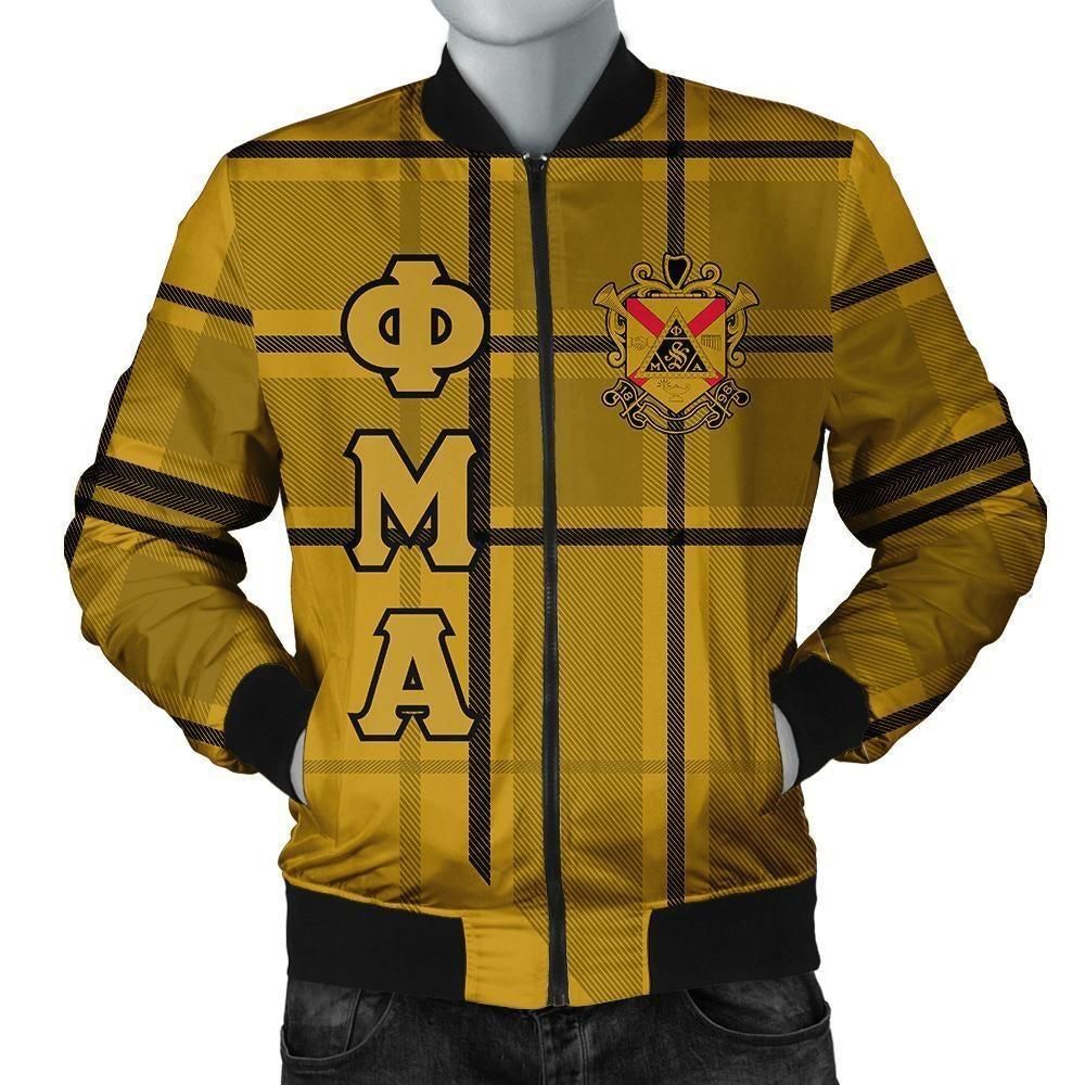 African Jacket - Phi Mu Alpha Sinfonia Burberr Style Bomber Jacket
