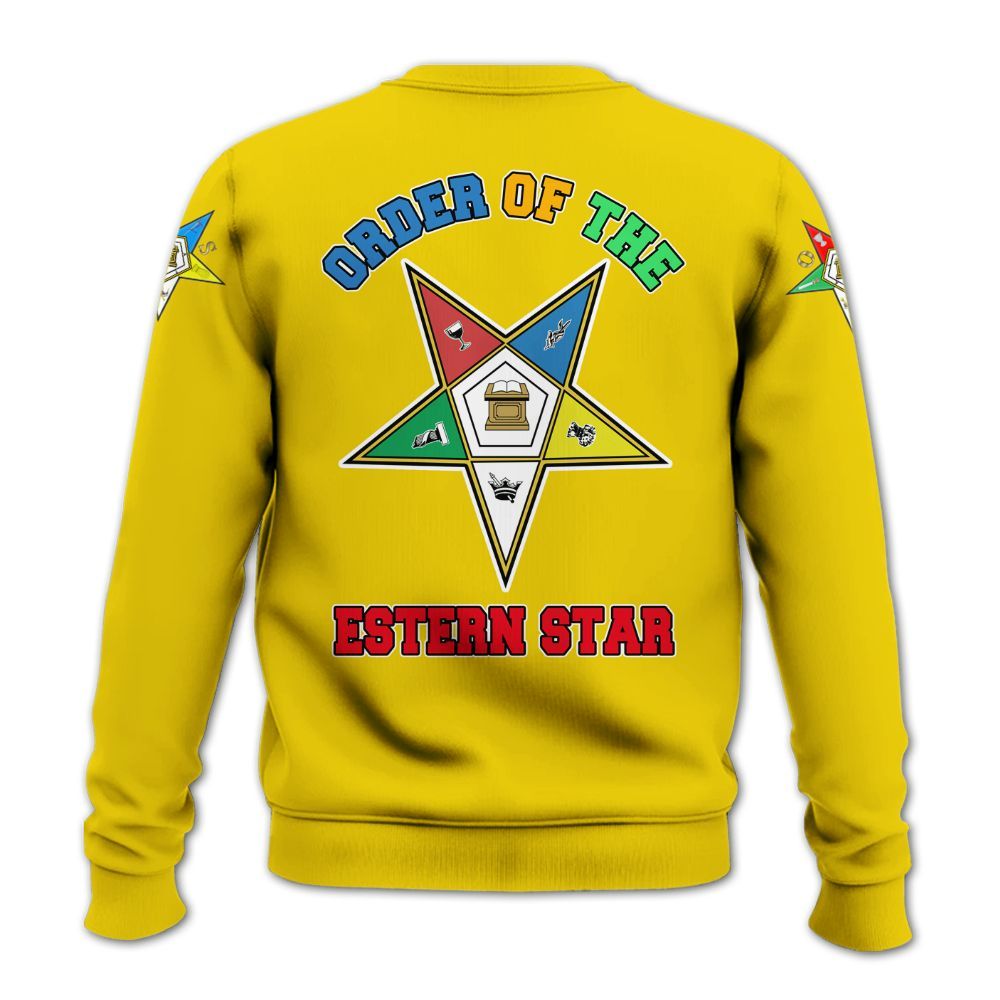 Ireishprint OES Custom Custom Legacy Shirt, Customize Color Block Yellow Order Of The Eastern Star OES Sweatshirt