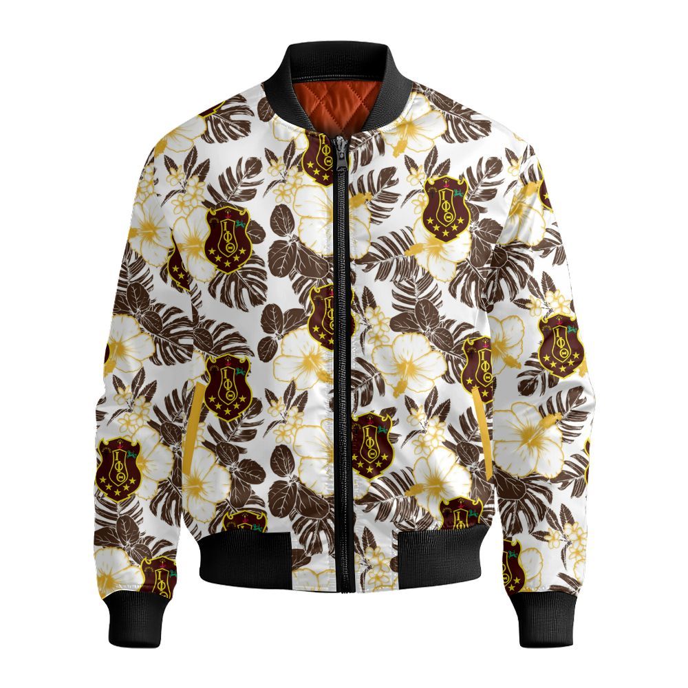 Ireishprint Iota Phi Theta Hawaii Short, Tropical Flowers Hawaii Short Iota Phi Theta Fraternity Bomber Jacket