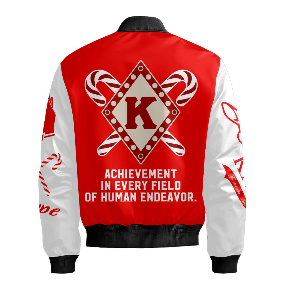 Ireishprint ΚΑΨ Varsity Jacket, Achievement In Every Field Of Human Endeavor Jacket ΚΑΨ Fraternity Bomber Jacket