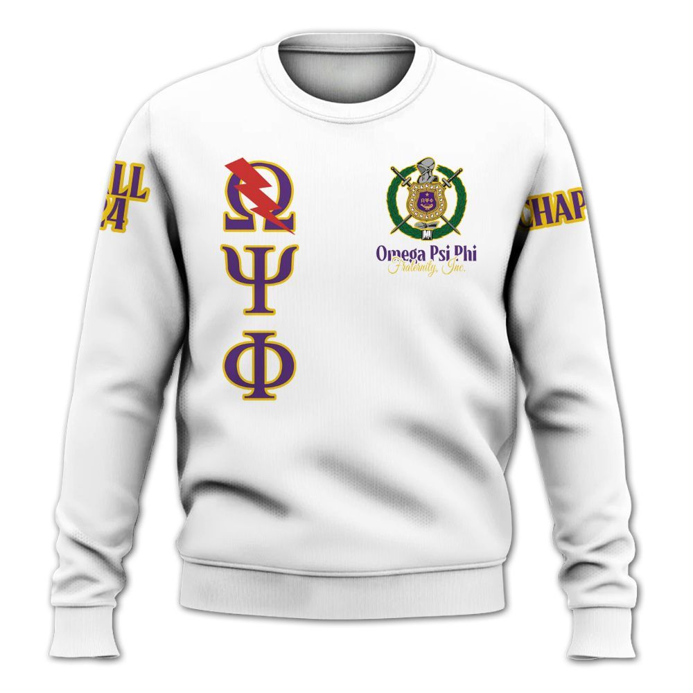 Ireishprint ΩΨΦ Custom Chapter Shirt, Personalized White Shirt ΩΨΦ 1911 Fraternity Sweatshirt