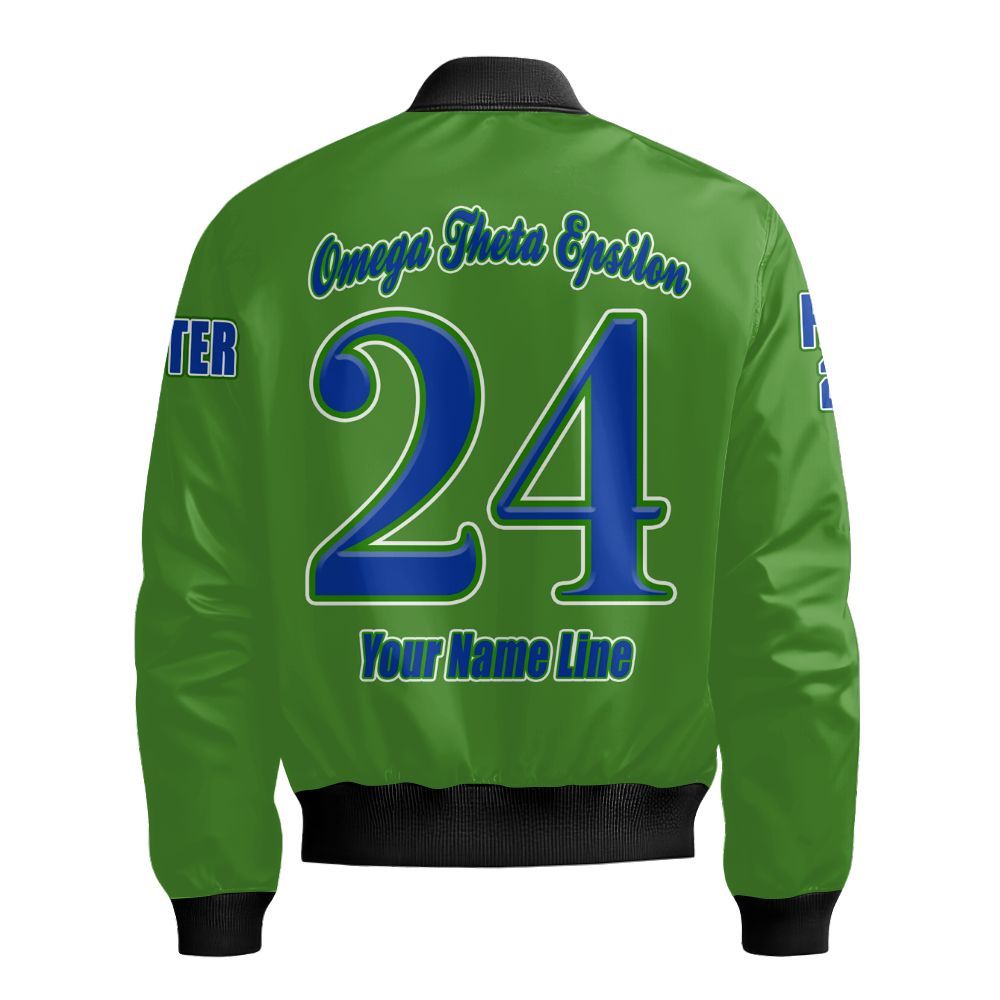 Ireishprint Omega Theta Epsilon Custom Chapter Shirt, Omega Theta Epsilon Fraternity Green Custom Shirt Since 2024 Fraternity Bomber Jacket