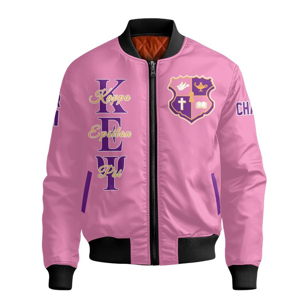 Ireishprint Kappa Epsilon Psi Custom Line Crossing Jacket, Personalized Your Own Kappa Epsilon Psi Military Line Jacket Sorority Bomber Jacket