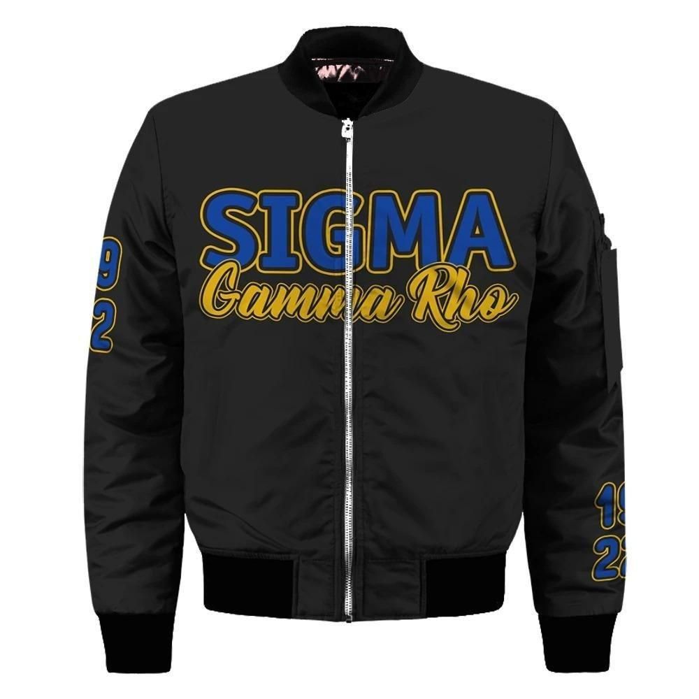Lux Sigma Gamma Rho Since 1922 Sor Sleeve Zip Bomber Jacket