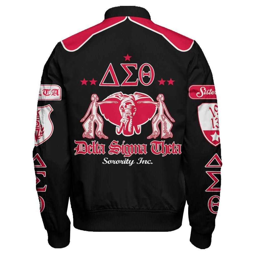 Lady Of Delta Sigma Theta Sorority Sleeve Zip Bomber Jacket