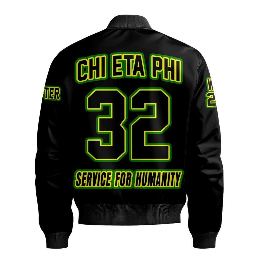 Ireishprint Chi Eta Phi Custom Chapter Varsity Jacket, Personalized Black Varsity Jacket Chi Eta Phi Since 1932 Sorority Bomber Jacket