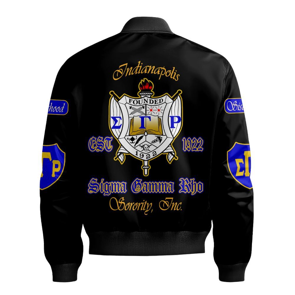 Ireishprint Sigma Gamma Rho Off Shoulder Sweatshirt, Indianapolis Off Shoulder Sweatshirt Sigma Gamma Rho Sorority Bomber Jacket