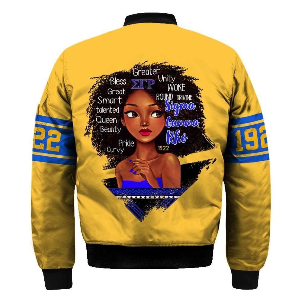 Lux Sigma Gamma Rho Is Everything Sleeve Zip Bomber Jacket
