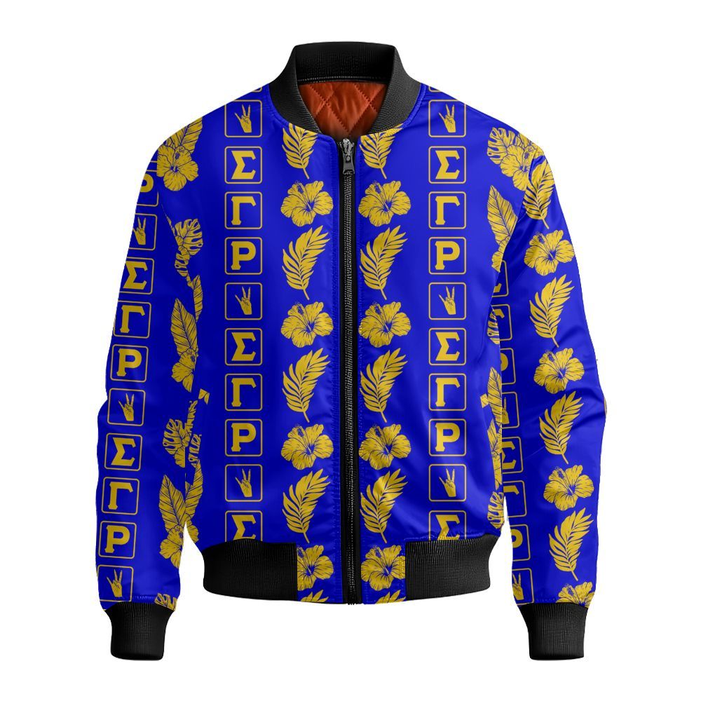 Ireishprint Sigma Gamma Rho Hawaii Shirt, Tropical Hawaii Shirt Sigma Gamma Rho Sorority Bomber Jacket