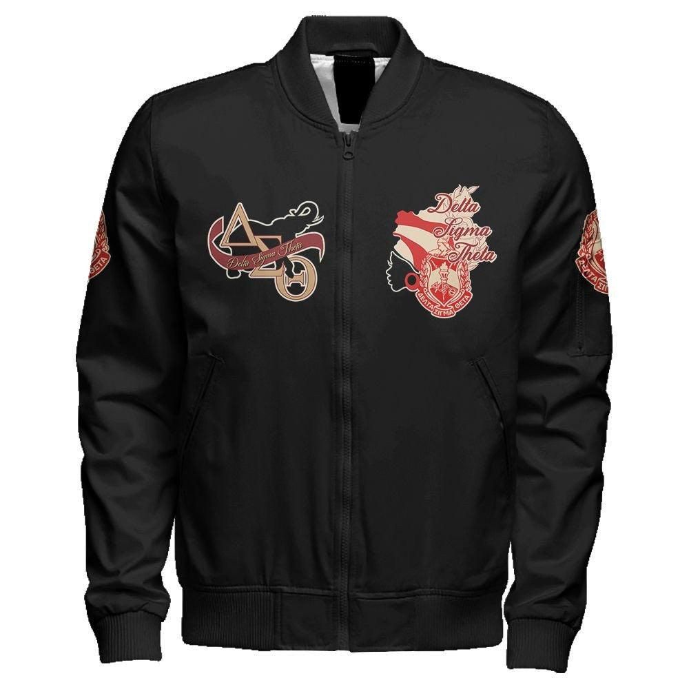 I Have Two Titles Mom And Delta Sigma Theta Sleeve Zip Bomber Jacket