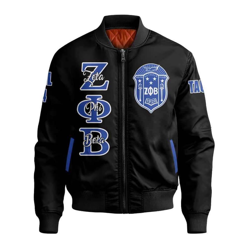 Ireishprint Zeta Phi Beta Custom Chapter Polo Shirt, Personalized Black Polo Shirt Zeta Phi Beta Sorority Bomber Jacket