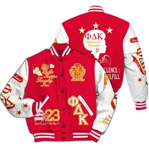 Ireishprint Phi Delta Kappa Varsity Jacket, Phi Delta Kappa Education Sisterhood 1923 Sorority Jacket