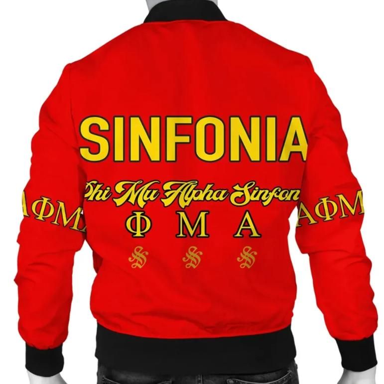 Africa Zone Jacket - Red Phi Mu Alpha Sinfonia Bomber Jacket