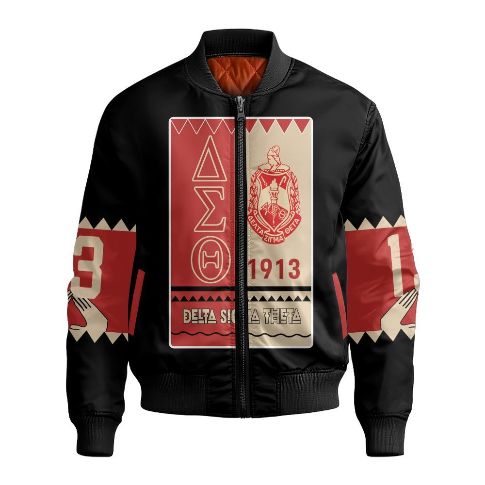 Ireishprint Delta Sigma Theta Shirt, Delta Sigma Theta 1913 Black Shirt Sorority Bomber Jacket