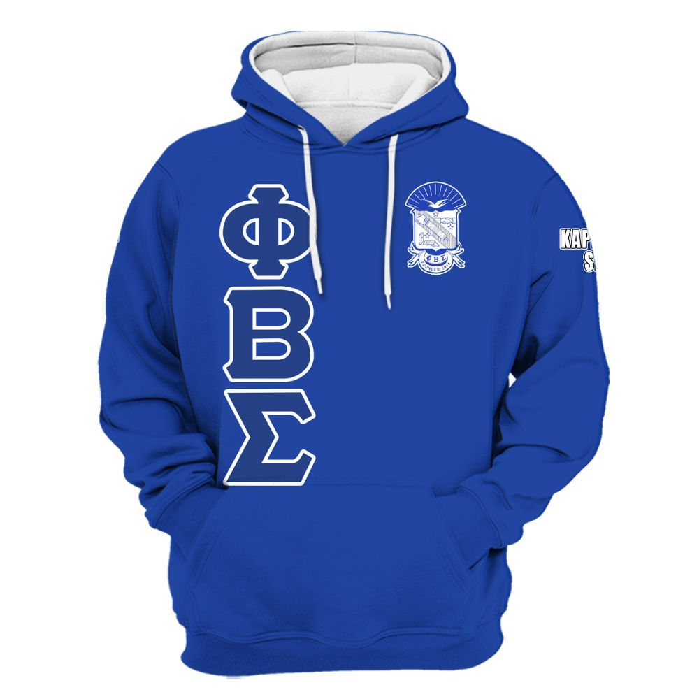 Ireishprint ΦΒΣ Custom Chapter Shirt, Personalized Royal Blue Sigma 1914 Fraternity Hoodie